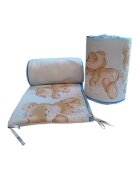 Bebe Royal Set 2 aparatori laterale din bumbac pentru patut 120x60 cm Beberoyal BearsRabbit Albastru
