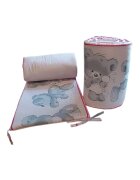 Bebe Royal Set 2 aparatori laterale din bumbac pentru patut 120x60 cm Beberoyal BearsRabbit Roz