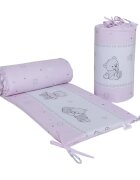 Bebe Royal Set 2 aparatori laterale din bumbac pentru patut 120x60 cm Beberoyal BearsToys Roz