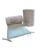 Bebe Royal Set 2 aparatori laterale din bumbac pentru patut 120x60 cm Beberoyal BearsToys Turcoaz