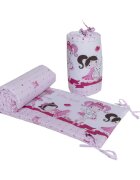Bebe Royal Set 2 aparatori laterale din bumbac pentru patut 120x60 cm Beberoyal Dancing Girls Roz
