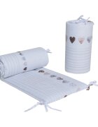 Bebe Royal Set 2 aparatori laterale din bumbac pentru patut 120x60 cm Beberoyal Teddy BearsHearts Alb
