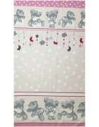 Bebe Royal Set 2 cearceafuri din bumbac pentru saltea 120x60 cm Beberoyal BearsRabbit Roz