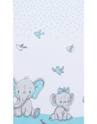 Bebe Royal Set 2 cearceafuri din bumbac pentru saltea 120x60 cm Beberoyal ElefantBirds Blue