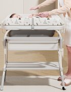 Bebe Royal Set de baie 2 in 1 Beberoyal Little Joy masa de infasat cu cadita pliabila termometru digital TouchMe si inaltime reglabila
