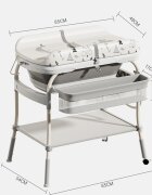 Bebe Royal Set de baie 2 in 1 Beberoyal Little Joy masa de infasat cu cadita pliabila termometru digital TouchMe si inaltime reglabila