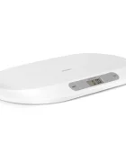Berdsen Cantar electronic pentru bebelusi Alb cu unitati de masura multipleecran LCDcapacitate maxima 20kgforma ergonomicfunctie Hold indicator baterie descarcata