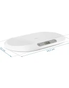 Berdsen Cantar electronic pentru bebelusi Alb cu unitati de masura multipleecran LCDcapacitate maxima 20kgforma ergonomicfunctie Hold indicator baterie descarcata