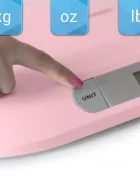 Berdsen Cantar electronic pentru bebelusi Roz cu unitati de masura multipleecran LCDcapacitate maxima 20kgforma ergonomicfunctie Hold indicator baterie descarcata