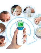 Berdsen Termometru Non contact cu Infrarosu Albafisaj al temperaturii in trei culoriafisaj LCD usor de cititavertizare audiomaner ergonomicTimp de masurare-1 secundaMemorie 30 de masuratori cu inregistrare data si ora