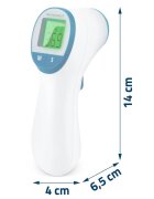 Berdsen Termometru Non contact cu Infrarosu Albafisaj al temperaturii in trei culoriafisaj LCD usor de cititavertizare audiomaner ergonomicTimp de masurare-1 secundaMemorie 30 de masuratori cu inregistrare data si ora
