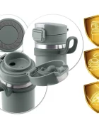 Berdsen Termos cu vid Gri 450 mlinterior din otel inoxidabilmaner practiccapac cu blocarebaza antialunecare