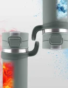 Berdsen Termos cu vid Gri 450 mlinterior din otel inoxidabilmaner practiccapac cu blocarebaza antialunecare