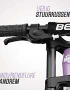 BERG TOYS Bicicleta copii fara pedale Berg Biky Cross mov 12 inch cu frana de mana anvelope pneumatice scaun reglabil pe inaltime varsta 25-5 ani inaltime utilizator 90-120 cm greutate maxima utilizator 30 kg