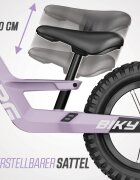 BERG TOYS Bicicleta copii fara pedale Berg Biky Cross mov 12 inch cu frana de mana anvelope pneumatice scaun reglabil pe inaltime varsta 25-5 ani inaltime utilizator 90-120 cm greutate maxima utilizator 30 kg