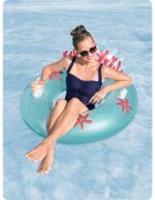 BESTWAY Colac gonflabil cu spatar Coral Bliss 113 x 107 cmgreutate admisa maxim 100 kg