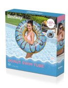 BESTWAY Colac gonflabil Donut Albastru diametru 107 cm pentru copii peste 12 ani Material PVC durabil rezistent la soare si apa sarata Kit de reparatie inclus