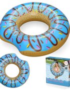 BESTWAY Colac gonflabil Donut Albastru diametru 107 cm pentru copii peste 12 ani Material PVC durabil rezistent la soare si apa sarata Kit de reparatie inclus