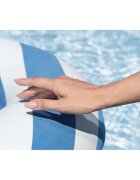 BESTWAY Fotoliu gonflabil pentru inot Comfort Plush AlbastruAlb cu sezut din plasa cu uscare rapida Material PVC rezistent cu suprafata din catifea Greutate admisa 100kg