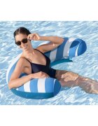 BESTWAY Fotoliu gonflabil pentru inot Comfort Plush AlbastruAlb cu sezut din plasa cu uscare rapida Material PVC rezistent cu suprafata din catifea Greutate admisa 100kg