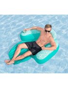 BESTWAY Fotoliu gonflabil pentru plajapiscina Comfort Plush Pro Albastru 145x120 cm cu tetierasuport paharsezut cu orificiimaterial PVC rezistent cu suprafata placuta la atingereSarcina admisa 100 kg