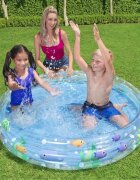 BESTWAY Piscina gonflabila 152x30 cm Deep Waters Albastru 3 inele Material PVC rezistent Capacitate 282 litri Pereti transparenti cu pestisori colorati