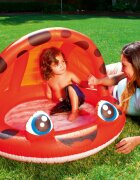 BESTWAY Piscina gonflabila cu parasolar Smile Rosu