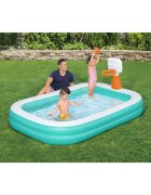 BESTWAY Piscina gonflabila DunkN Splash 251x168x102 cm cu cos de baschet si mingie incluse Albastru