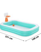 BESTWAY Piscina gonflabila DunkN Splash 251x168x102 cm cu cos de baschet si mingie incluse Albastru