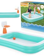 BESTWAY Piscina gonflabila DunkN Splash 251x168x102 cm cu cos de baschet si mingie incluse Albastru