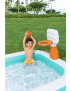 BESTWAY Piscina gonflabila DunkN Splash 251x168x102 cm cu cos de baschet si mingie incluse Albastru
