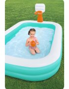 BESTWAY Piscina gonflabila DunkN Splash 251x168x102 cm cu cos de baschet si mingie incluse Albastru