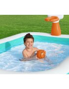 BESTWAY Piscina gonflabila DunkN Splash 251x168x102 cm cu cos de baschet si mingie incluse Albastru
