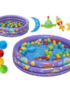 BESTWAY Piscina gonflabila pentru copii 102 x 25 cm cu 50 bile si 4 jucarii gonflabile incluse Mov