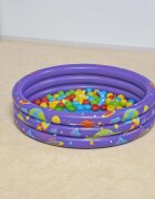 BESTWAY Piscina gonflabila pentru copii 102 x 25 cm cu 50 bile si 4 jucarii gonflabile incluse Mov