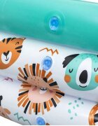 BESTWAY Piscina gonflabila pentru copii Funny Animals Blue Diametru 102x25 cm Material PVC rezistent Capacitate 101 litri Kit reparatie inclus