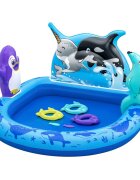 BESTWAY Piscina gonflabila pentru copii Polar Pals 134x131x73 cm cu jucarii gonflabile incluse Material PVC rezistent Capacitate 84 litri Patch reparatie inclus