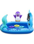 BESTWAY Piscina gonflabila pentru copii Polar Pals 134x131x73 cm cu jucarii gonflabile incluse Material PVC rezistent Capacitate 84 litri Patch reparatie inclus