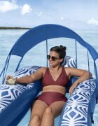 BESTWAY Saltea gonflabila cu spatar si parasolar detasabil 198 x 112 cm Blue