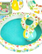 BESTWAY Set 3 piese Piscina gonflabila colac si minge 122 cm Flamingo