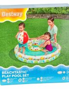 BESTWAY Set 3 piese Piscina gonflabila colac si minge 122 cm Flamingo