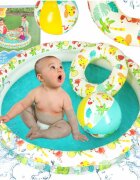 BESTWAY Set 3 piese Piscina gonflabila colac si minge 122 cm Flamingo