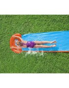 BESTWAY Tobogan cu apa pentru 1 persoana H2O GO Tsunami Splash Ramp Albastru Lungime 488 cm Conectare la furtun Aspersoare incorporate Punct start si finish gonflabile Patch de reparare inclus