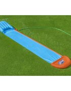 BESTWAY Tobogan cu apa pentru 1 persoana H2O GO Tsunami Splash Ramp Albastru Lungime 488 cm Conectare la furtun Aspersoare incorporate Punct start si finish gonflabile Patch de reparare inclus