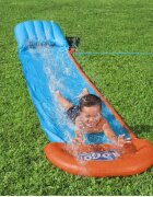 BESTWAY Tobogan cu apa pentru 1 persoana H2O GO Tsunami Splash Ramp Albastru Lungime 488 cm Conectare la furtun Aspersoare incorporate Punct start si finish gonflabile Patch de reparare inclus