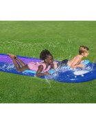 BESTWAY Tobogan cu apa pentru 2 persoane H2O GoLungime 488 cm 2 Piste Conectare la furtun Aspersoare incorporate Punct finish gonflabil Patch de reparare inclus