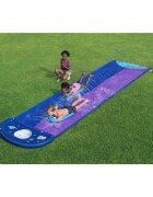 BESTWAY Tobogan cu apa pentru 2 persoane H2O GoLungime 488 cm 2 Piste Conectare la furtun Aspersoare incorporate Punct finish gonflabil Patch de reparare inclus