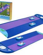 BESTWAY Tobogan cu apa pentru 2 persoane H2O GoLungime 488 cm 2 Piste Conectare la furtun Aspersoare incorporate Punct finish gonflabil Patch de reparare inclus