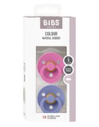 BIBS Set 2 suzete Colour Latex tetina rotunda 0 luni + Bubblegum Peri