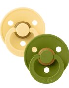 BIBS Set 2 suzete Colour Latex tetina rotunda 0 luni + Pale ButterWasabi